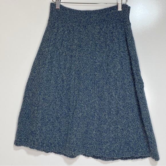 Anthro Moth Flowing Cables Wool Blend Cableknit Sweater Skirt S - Picture 3 of 6